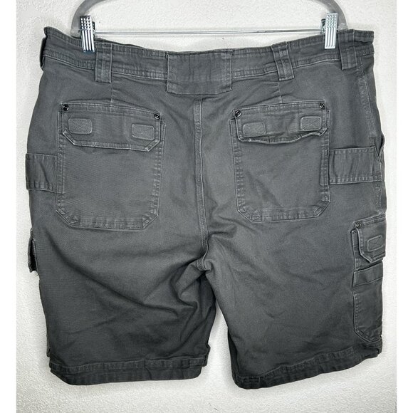 Duluth Trading Shorts Mens 42 Gray Flex Fire Hose Cargo Relaxed Fit Stretch 10" - Picture 2 of 11